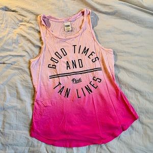 Good Times & Tan Lines VS Pink Ombré Beach Tank